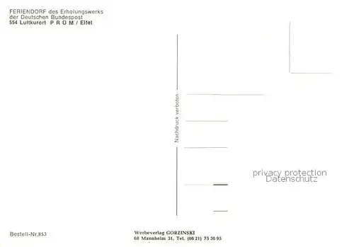 AK / Ansichtskarte  Pruem_Eifel Feriendorf der Erholungswerks der Deutschen Bundespost Teilansichten Pruem_Eifel