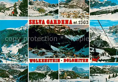 AK / Ansichtskarte 73804580 Seilbahn_Cable-Car_Telepherique Selva Gardena Wolkenstein Dolomiten 
