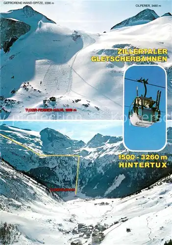 AK / Ansichtskarte 73804583 Seilbahn_Cable-Car_Telepherique Tuxer Ferner Hintertux Zillertaler 