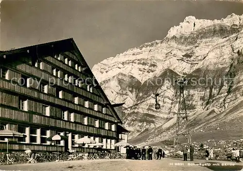 AK / Ansichtskarte  Seilbahn_Cable-Car_Telepherique Schwaegalp mit Saentis 