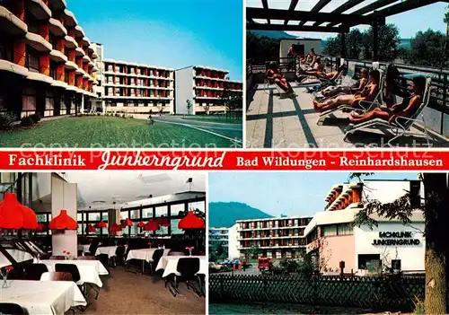 AK / Ansichtskarte  Bad_Wildungen_Reinhardshausen Fachklinik Junkerngrund Gastraum Terrasse 