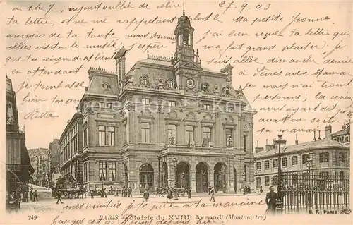 AK / Ansichtskarte Paris_75 Mairie du XVIII Arrond Montmatre 