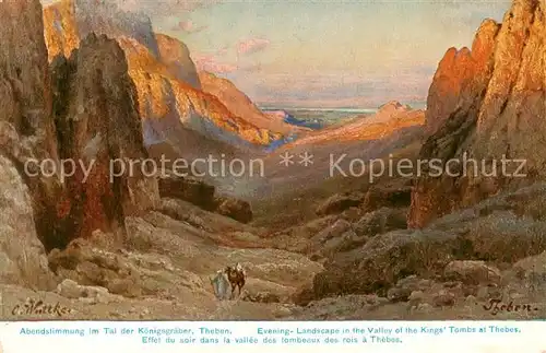 AK / Ansichtskarte 73804724 Theben__Egypt Abendstimmung im Tal der Koenigsgraeber Kuenstlerkarte Serie 797 aegypten No. 53 