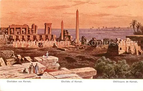 AK / Ansichtskarte 73804748 Karnak_Egypt Obelisken von Karnak Karnak Egypt
