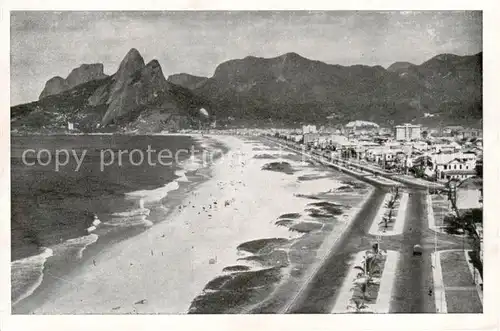 AK / Ansichtskarte  Rio_de_Janeiro Ipanema Beach with the Two Brothers and Gavea on the background Rio_de_Janeiro