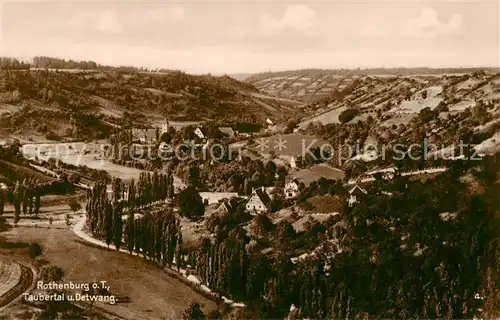 AK / Ansichtskarte  Rothenburg__Tauber Taubertal und Detwang Fliegeraufnahme 