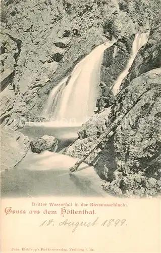 AK / Ansichtskarte 73804923 Hoellental_Schwarzwald Dritter Wasserfall in der Ravennaschlucht Hoellental_Schwarzwald