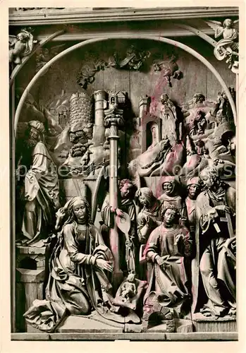 AK / Ansichtskarte 73804930 Bamberg Dom Altar von Veit Stoss fuer die Karmeliterkirche in Nuernberg geschnitzt Mittelteil mit der Geburt Christi Bamberg
