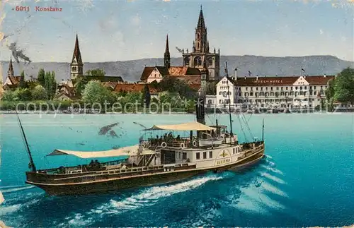 AK / Ansichtskarte  Konstanz_Bodensee Panorama mit Muenster Konstanz_Bodensee