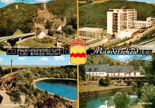 AK / Ansichtskarte 73805024 Manderscheid_Eifel Ober und Niederburg Eifelsanatorium Mosenberg Maar Heidsmuehle Manderscheid Eifel