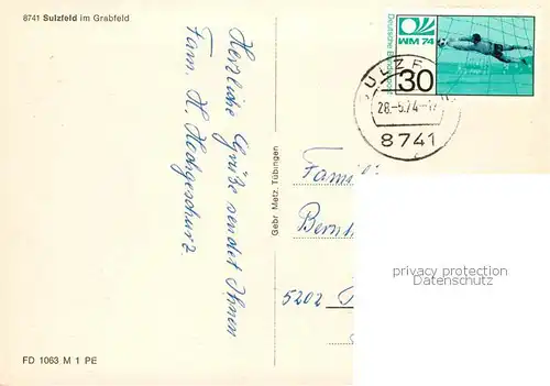 AK / Ansichtskarte  Sulzfeld_Grabfeld Orts und Teilansichten Sulzfeld Grabfeld