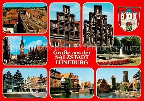 AK / Ansichtskarte  Lueneburg Panorama Alte Ratsapotheke Giebelhaeuser Am Sande Park  Lueneburg