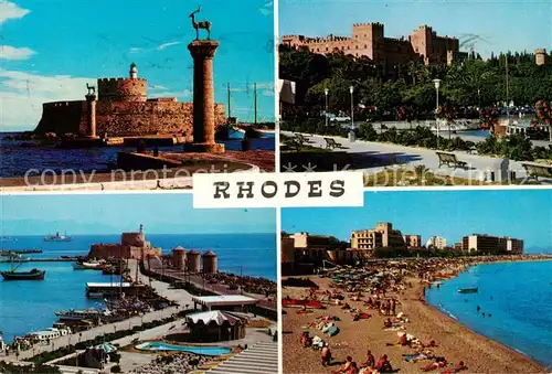 AK / Ansichtskarte  Rhodes_Rhodos_Greece Festung Schloss Hafen Strand Rhodes_Rhodos_Greece