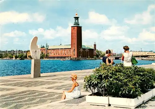 AK / Ansichtskarte  Stockholm Stadshuset och Solbaten av Christian Berg Stockholm