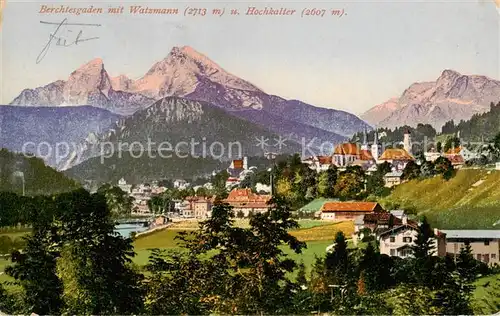 AK / Ansichtskarte 73805179 Berchtesgaden mit Watzmann und Hochkalter Berchtesgaden