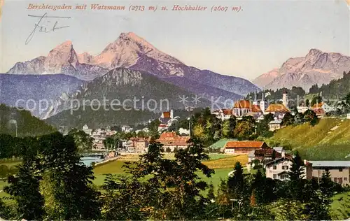 AK / Ansichtskarte  Berchtesgaden mit Watzmann und Hochkalter Berchtesgaden