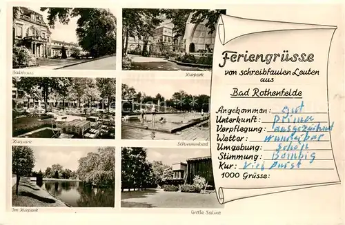 AK / Ansichtskarte  Bad_Rothenfelde Badehaus Kurpark Schwimmbad Grosse Saline Bad_Rothenfelde