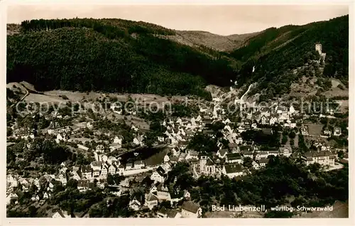 AK / Ansichtskarte  Bad_Liebenzell Fliegeraufnahme mit Burgruine  Bad_Liebenzell