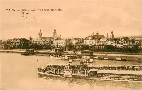 AK / Ansichtskarte  Mainz__Rhein Blick von der Strassenbruecke 