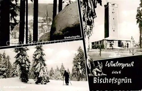 AK / Ansichtskarte  Bischofsgruen Teilansicht Asenturm Auf einsamer Spur Bischofsgruen