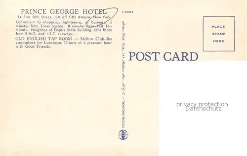 AK / Ansichtskarte 73805316 New_York_City Prince George Hotel New_York_City