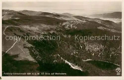 AK / Ansichtskarte  Feldberg_1450m_Schwarzwald Fliegeraufnahme mit Rheinebene 