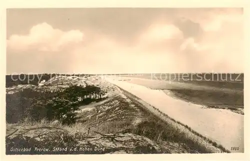 AK / Ansichtskarte  Prerow_Ostseebad Strand von der Hohen Duene Prerow_Ostseebad