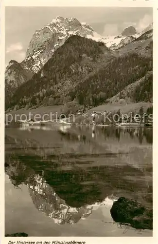 AK / Ansichtskarte 73805331 Berchtesgaden HIntersee mit den Muehlsturzhoernern Berchtesgaden