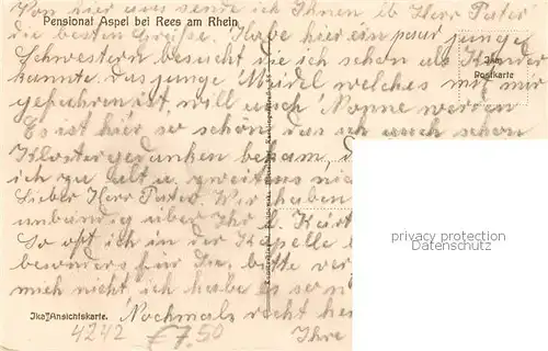 AK / Ansichtskarte  Rees_Rhein Pensionat Aspel Rees_Rhein