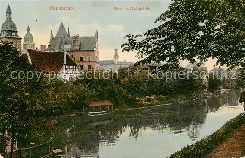 AK / Ansichtskarte  Osnabrueck Dom mit Hasepartie Osnabrueck