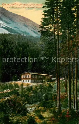 AK / Ansichtskarte  Riesengebirge_Boehmischer_Teil Melzergrundbaude mit Schneekoppeblick 