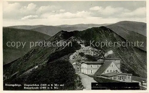 AK / Ansichtskarte  Riesengebirge_Boehmischer_Teil Ziegenbruecken und Rennerbaude 