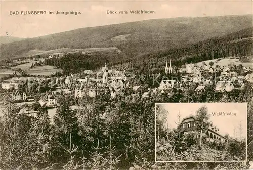 AK / Ansichtskarte 73805524 Bad_Flinsberg_Swieradow_Zdroj_PL Isergebirge Panorama mit Waldfrieden Feldpost 