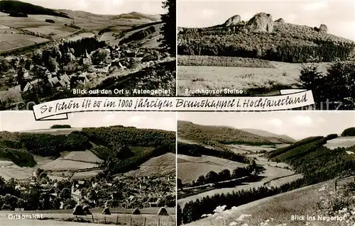 AK / Ansichtskarte  Brunskappel Ortsansicht Bruchhauser Steine Panorama Blick ins Negertal Brunskappel