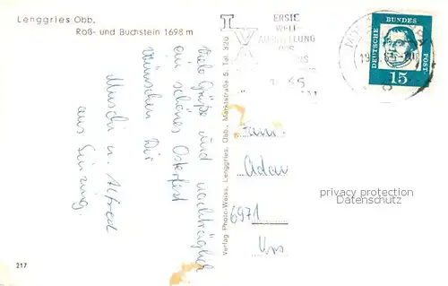 AK / Ansichtskarte  Lenggries mit Ross und Buchstein Lenggries