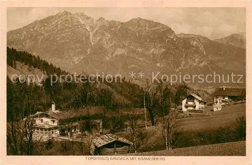 AK / Ansichtskarte 73805573 Graseck_Garmisch-Partenkirchen Forsthaus Graseck mit Kramersberg 
