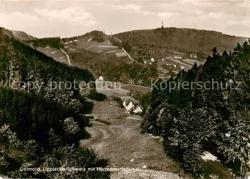 AK / Ansichtskarte  Detmold Lipppische Schweiz mit Hermannsdenkmal Detmold