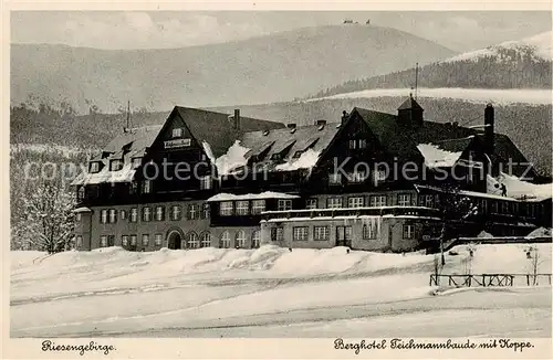AK / Ansichtskarte 73805615 Schneekoppe_Snezka_CZ Berghotel Teichmannbaude Winterimpressionen im Riesengebirge 