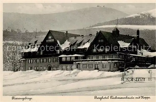 AK / Ansichtskarte  Schneekoppe_Snezka_CZ Berghotel Teichmannbaude Winterimpressionen im Riesengebirge 