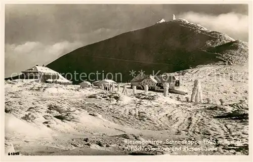 AK / Ansichtskarte 73805625 Schneekoppe_Snezka_CZ mit Schlesierhaus und Riesenbaude Winterzauber 