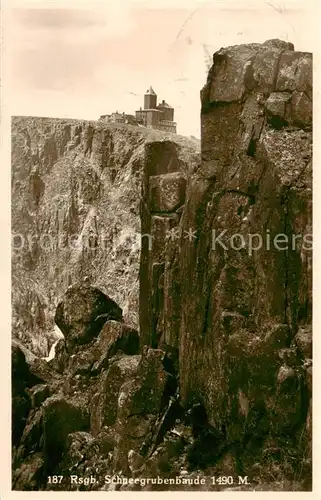 AK / Ansichtskarte  Schneegrubenbaude_Riesengebirge_PL Hochgebirgsbaude Felsen 