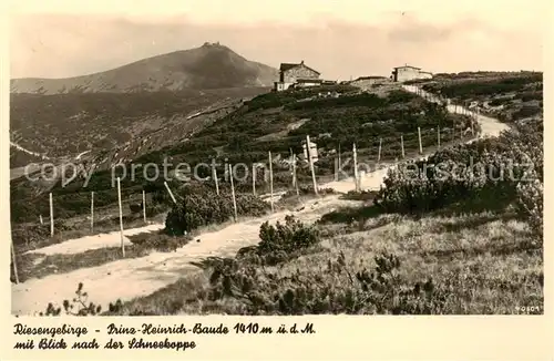 AK / Ansichtskarte  Krummhuebel_Karpacz_Riesengebirge_PL Prinz Heinrich Baude mit Blick nach der Schneekoppe 