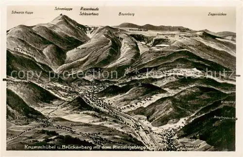 AK / Ansichtskarte  Krummhuebel_Karpacz_Riesengebirge_PL und Brueckeberg Panorama 