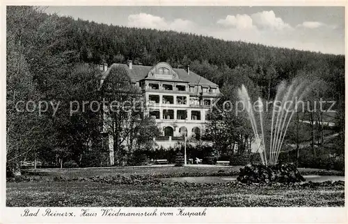 AK / Ansichtskarte  Bad_Reinerz_Duszniki-Zdrój_PL Haus Weidmannsruh mit Kurpark 