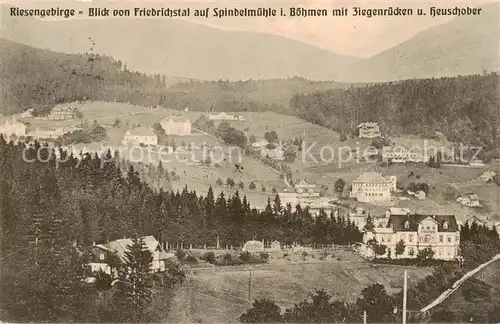 AK / Ansichtskarte 73805772 Riesengebirge_Boehmischer_Teil Blick von Friedrichstal auf Spindelmuehle mit Ziegenruecken und Heuschober 