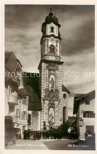 AK / Ansichtskarte 73805784 Mittenwald_Bayern Pfarrkirche Mittenwald Bayern
