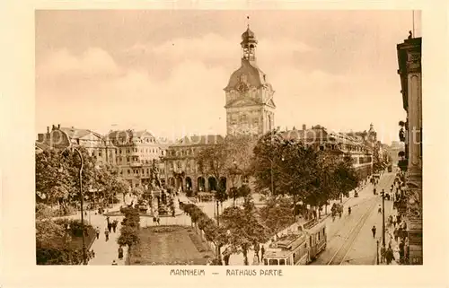 AK / Ansichtskarte  Mannheim Rathaus Partie Mannheim