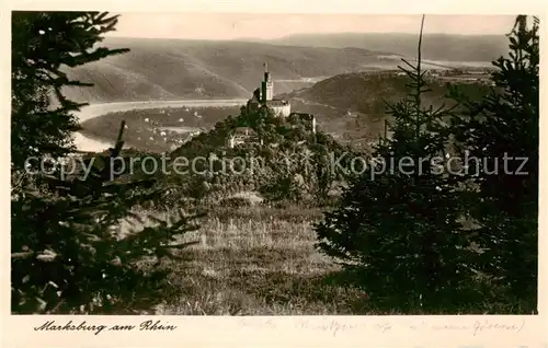 AK / Ansichtskarte  Marksburg Panorama mit Schloss Marksburg