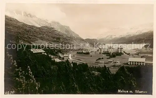 AK / Ansichtskarte Maloya_Maloja Panorama mit Silsersee Maloya Maloja