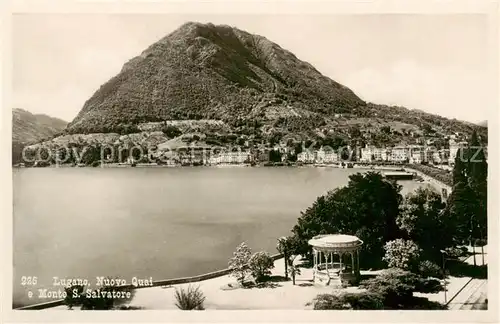 AK / Ansichtskarte Lugano_Lago_di_Lugano_TI Nuova Quai e Monte San Salvatore 